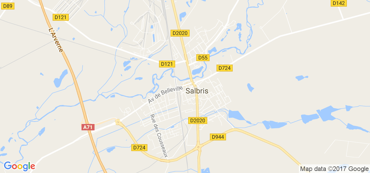 map de la ville de Salbris