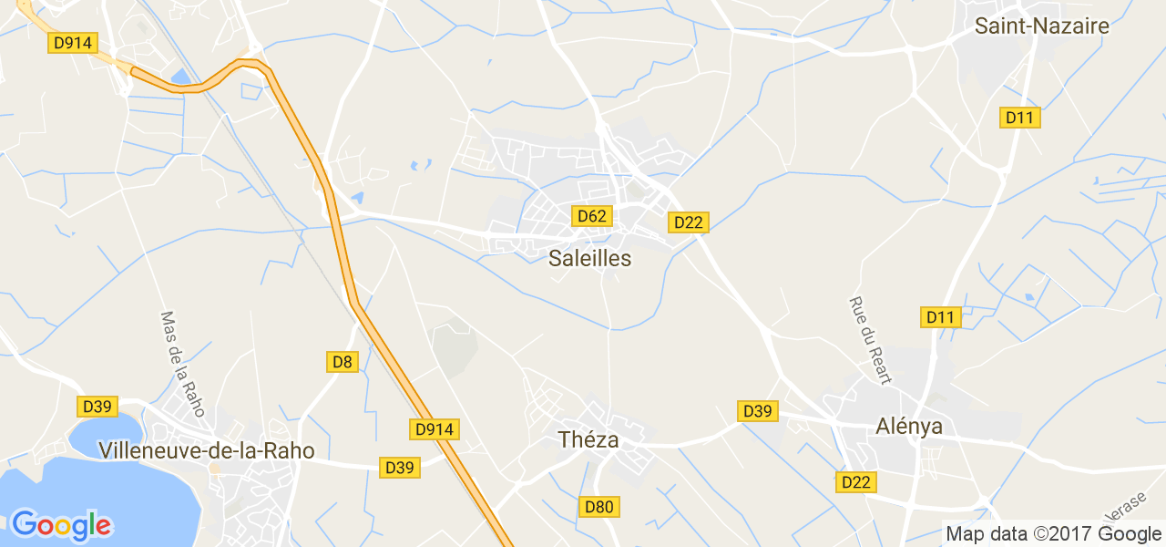 map de la ville de Saleilles