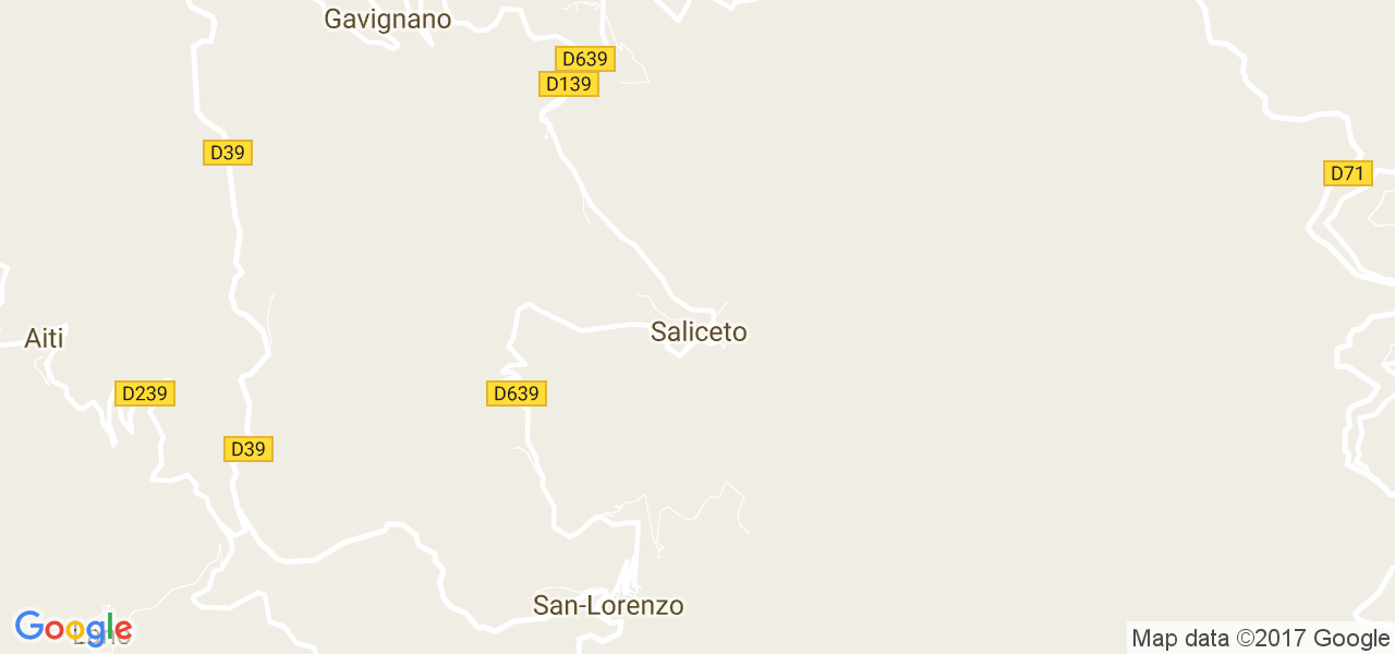 map de la ville de Saliceto