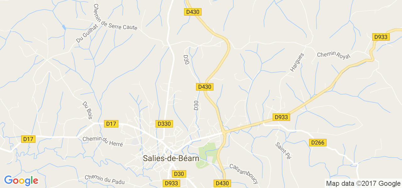 map de la ville de Salies-de-Béarn