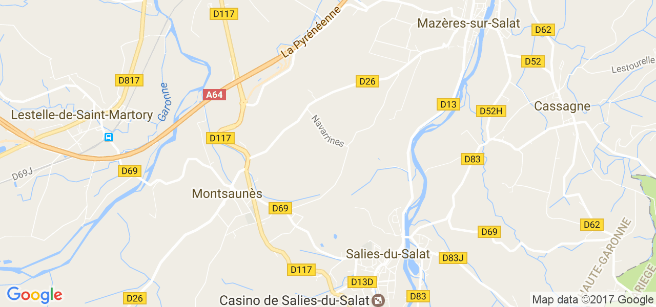 map de la ville de Salies-du-Salat