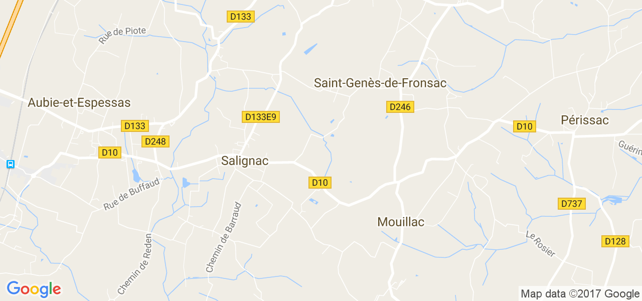 map de la ville de Salignac