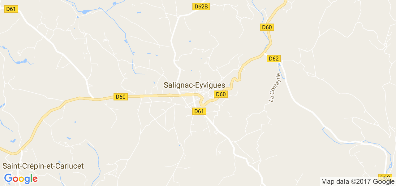 map de la ville de Salignac-Eyvigues