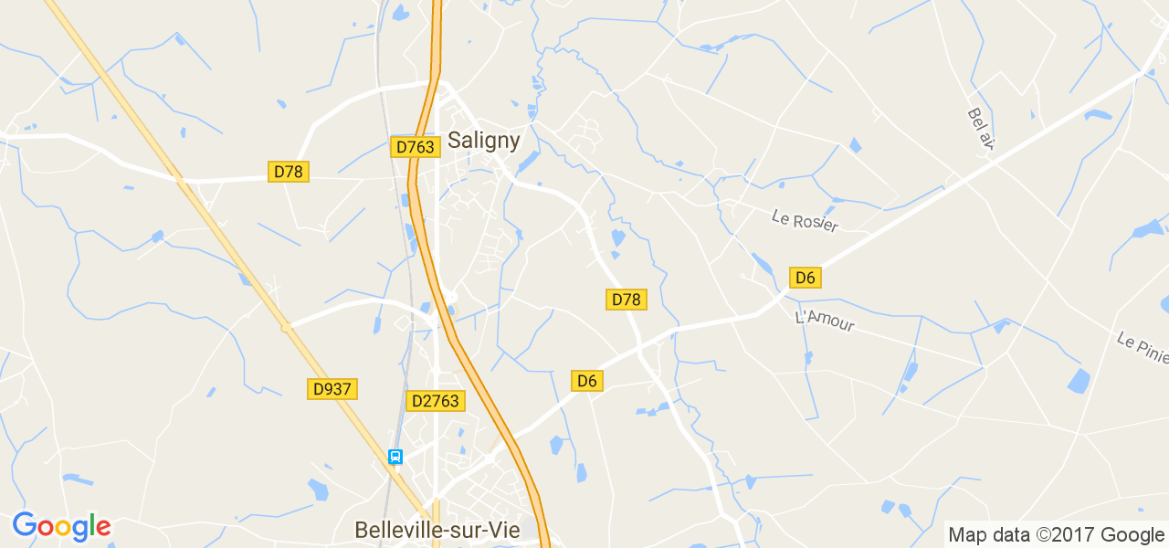 map de la ville de Saligny