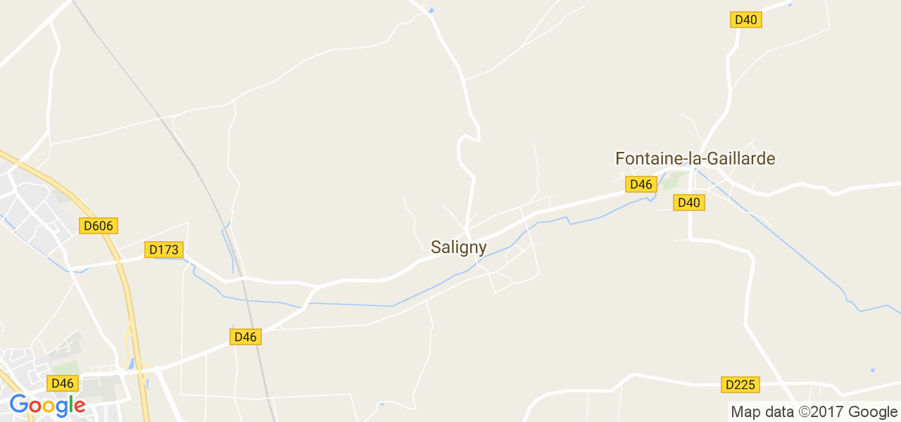 map de la ville de Saligny