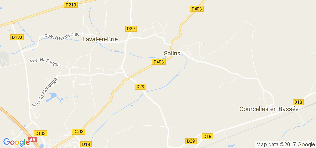 map de la ville de Salins