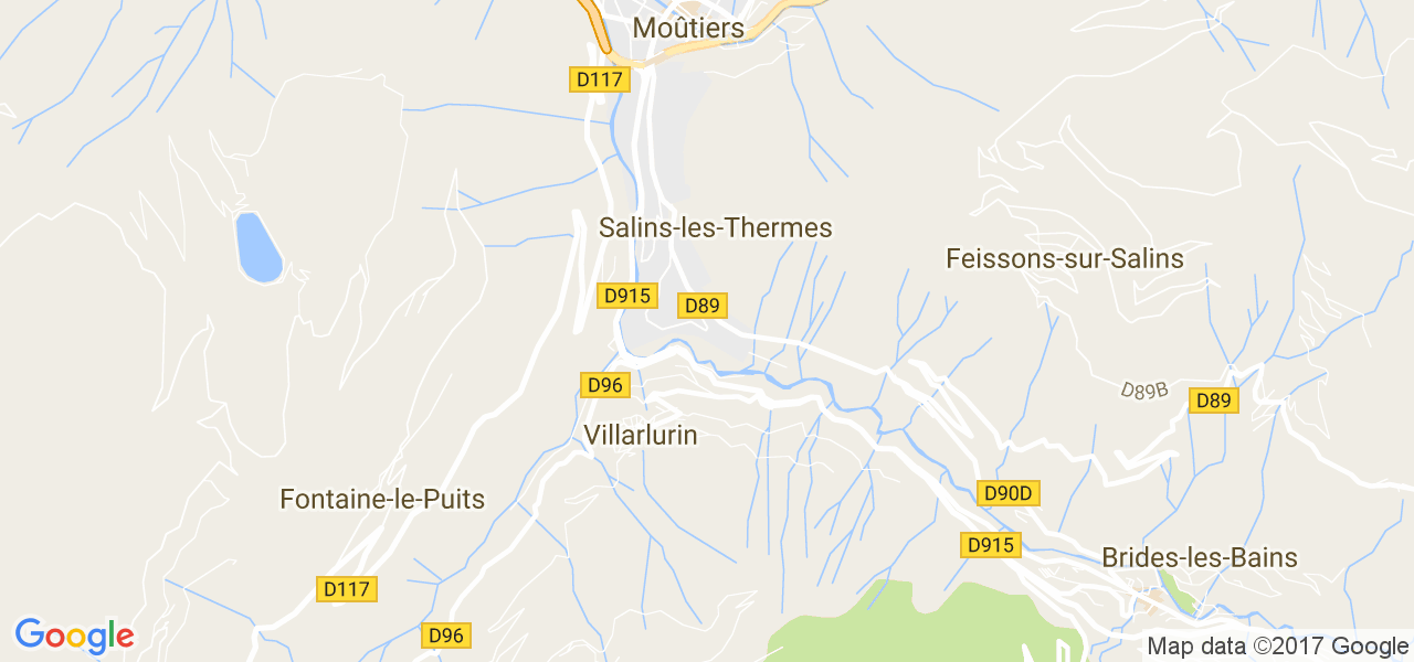 map de la ville de Salins-les-Thermes