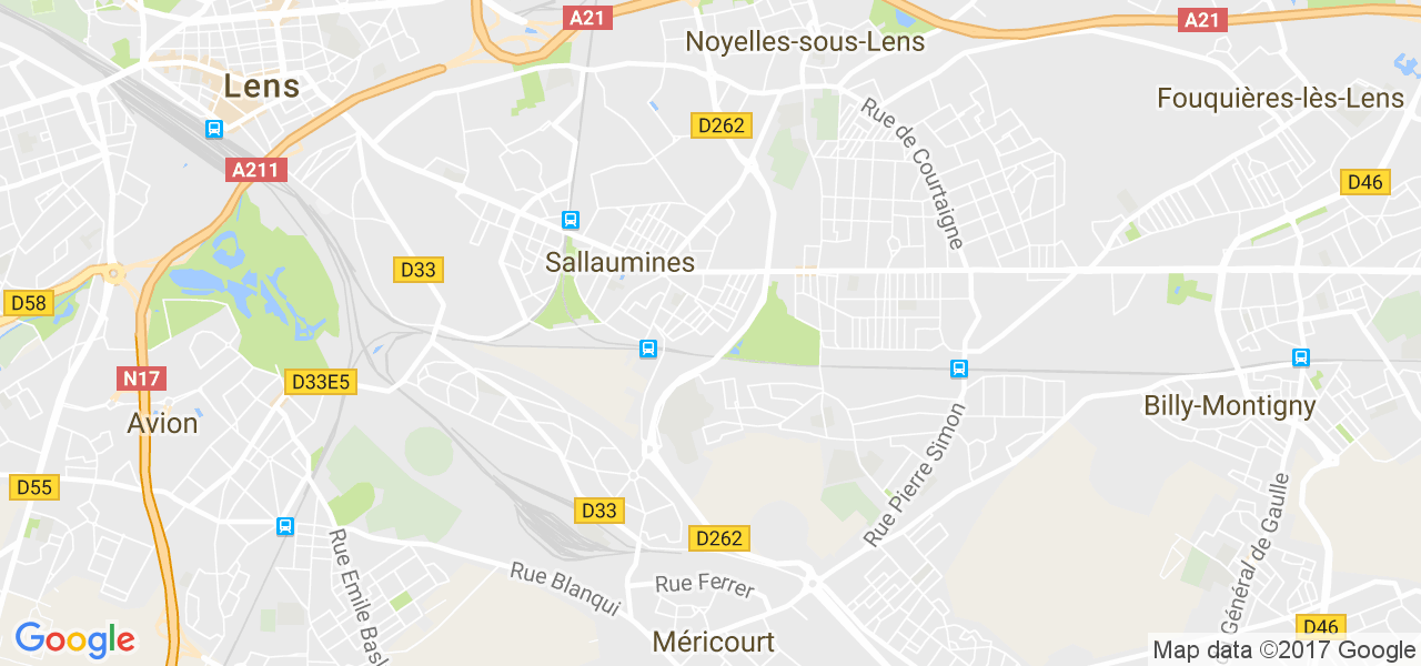 map de la ville de Sallaumines