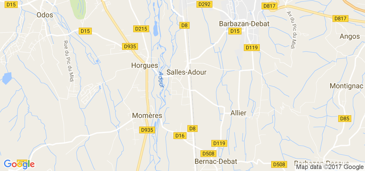 map de la ville de Salles-Adour