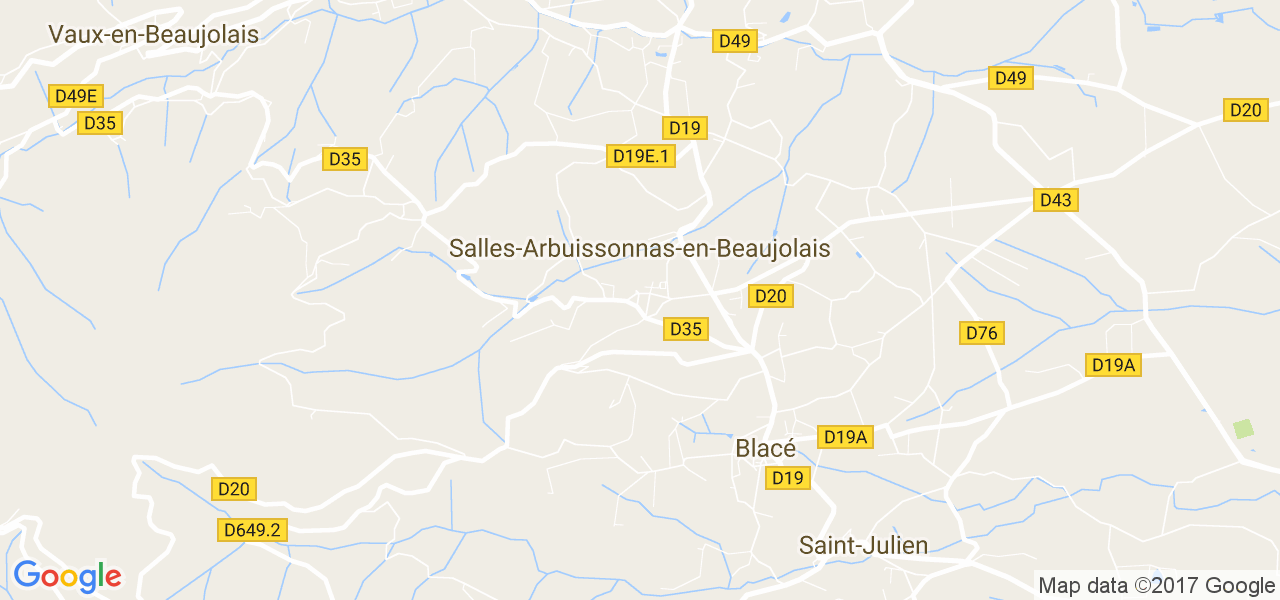 map de la ville de Salles-Arbuissonnas-en-Beaujolais