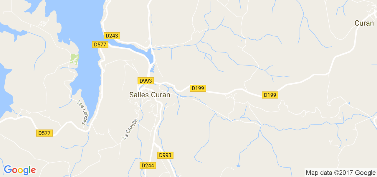 map de la ville de Salles-Curan