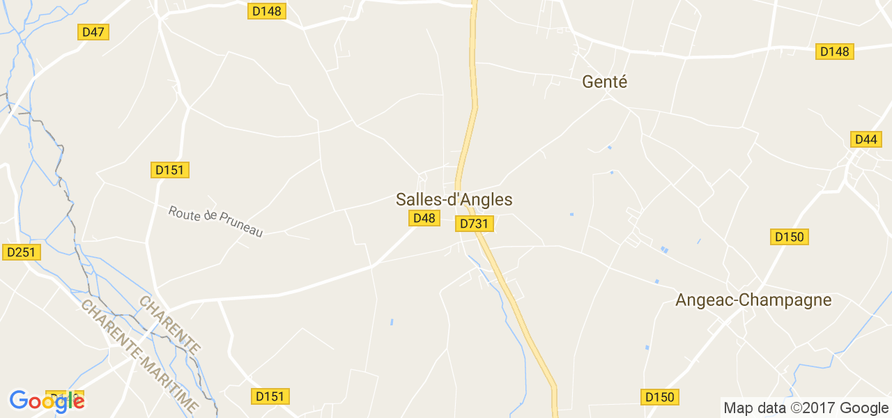 map de la ville de Salles-d'Angles