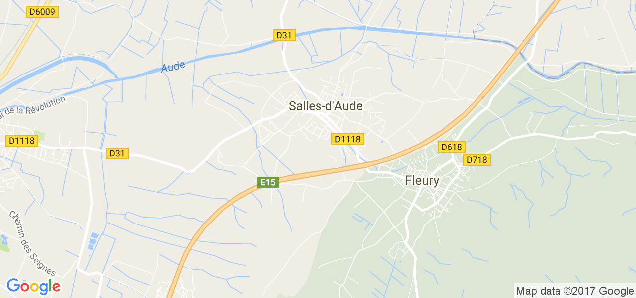 map de la ville de Salles-d'Aude