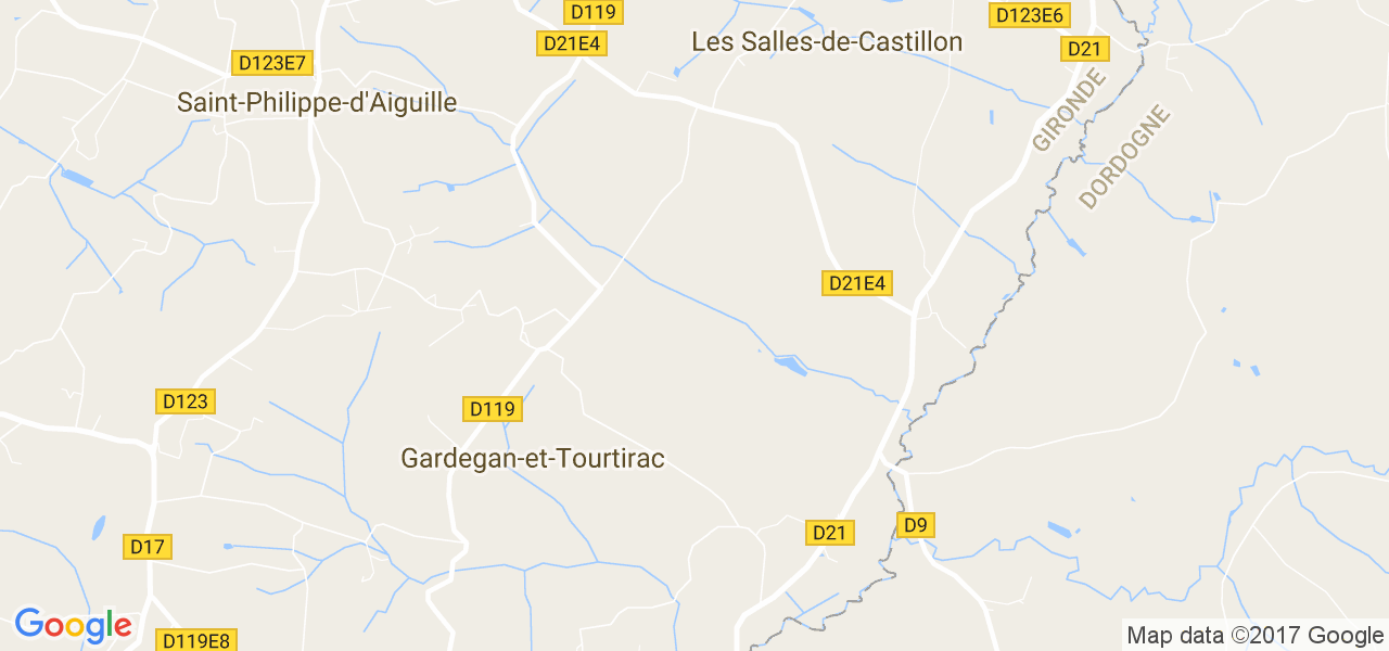 map de la ville de Salles-de-Castillon