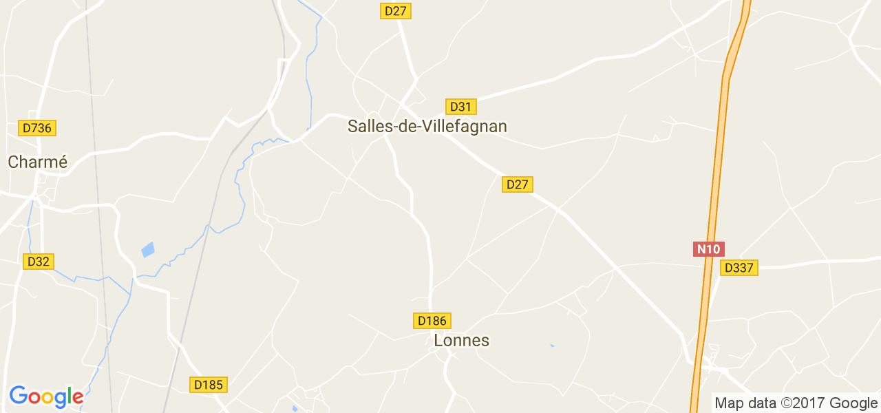 map de la ville de Salles-de-Villefagnan