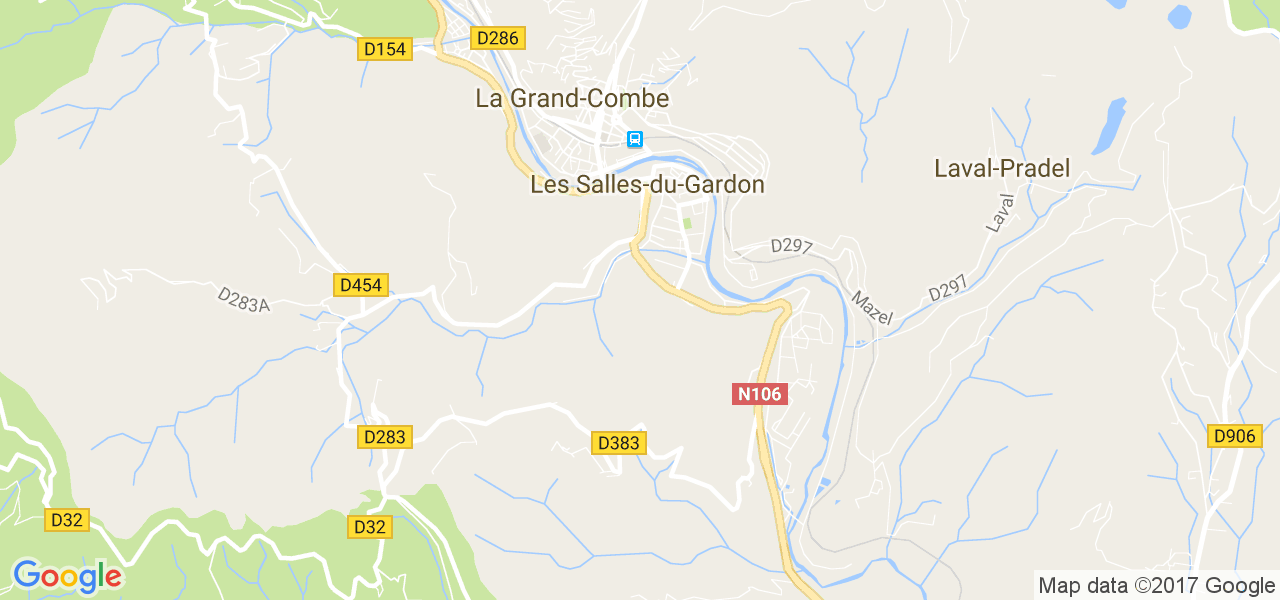 map de la ville de Salles-du-Gardon