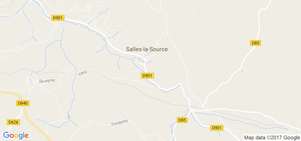 map de la ville de Salles-la-Source