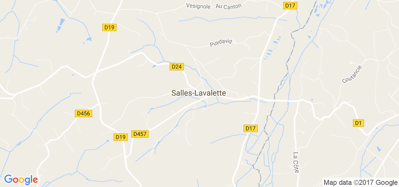 map de la ville de Salles-Lavalette