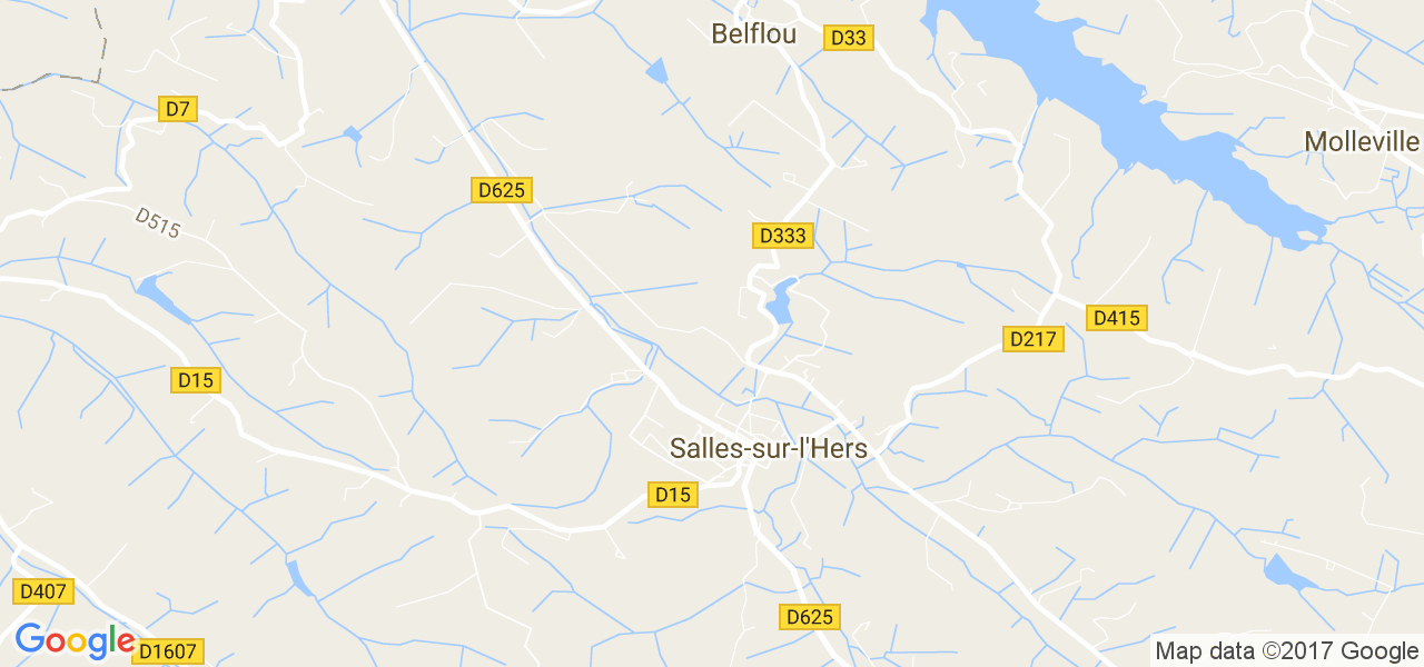 map de la ville de Salles-sur-l'Hers