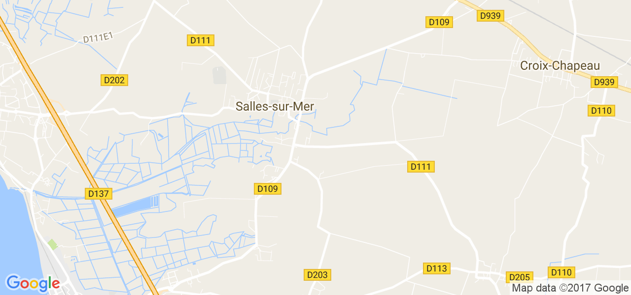 map de la ville de Salles-sur-Mer