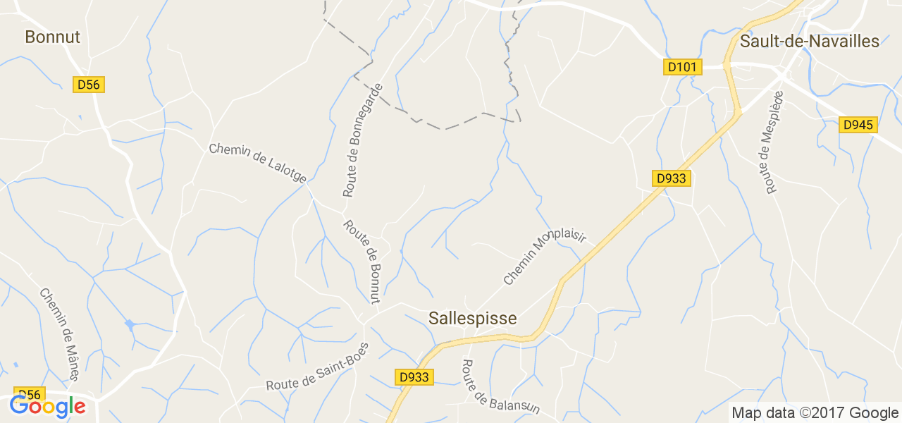 map de la ville de Sallespisse