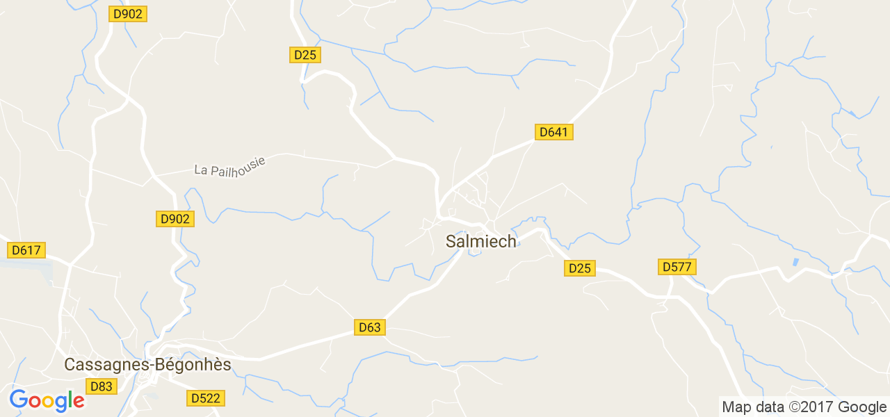 map de la ville de Salmiech