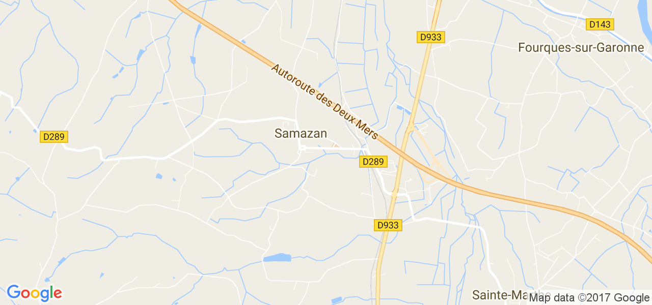 map de la ville de Samazan