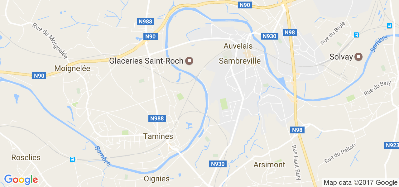 map de la ville de Sambreville