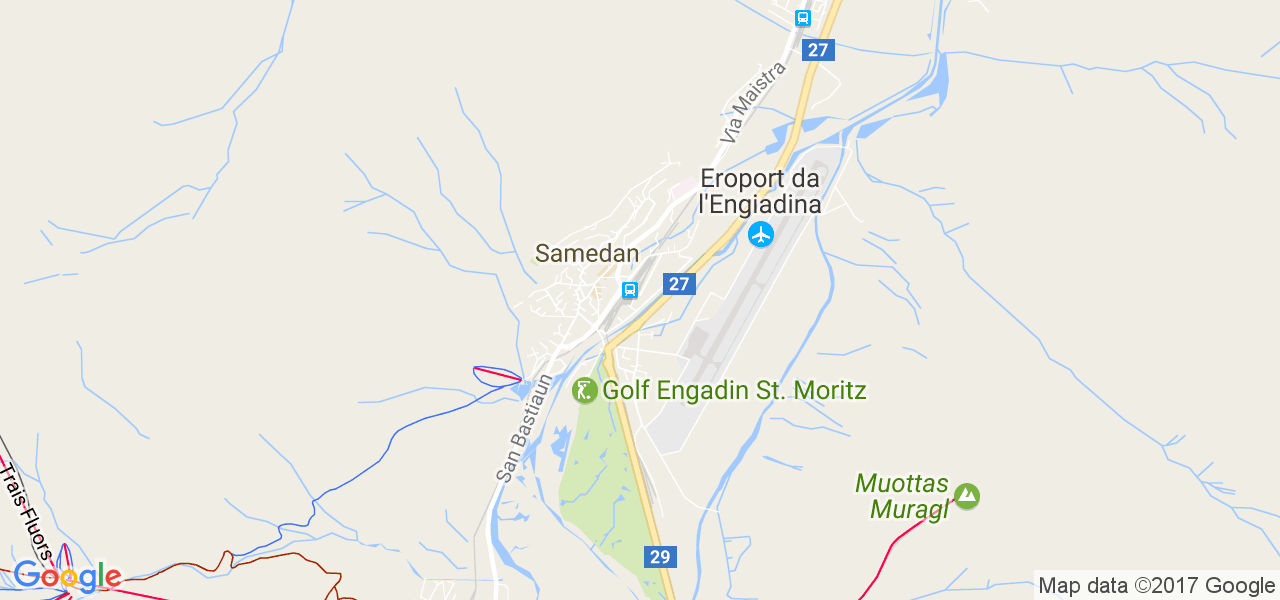 map de la ville de Samedan