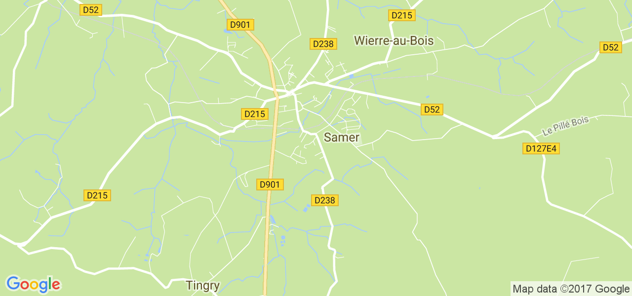 map de la ville de Samer