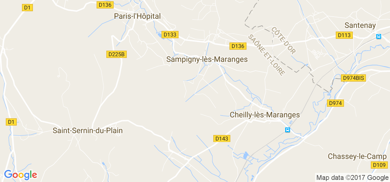 map de la ville de Sampigny-lès-Maranges