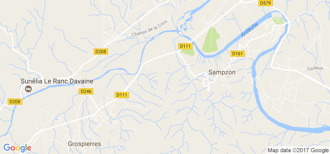 map de la ville de Sampzon