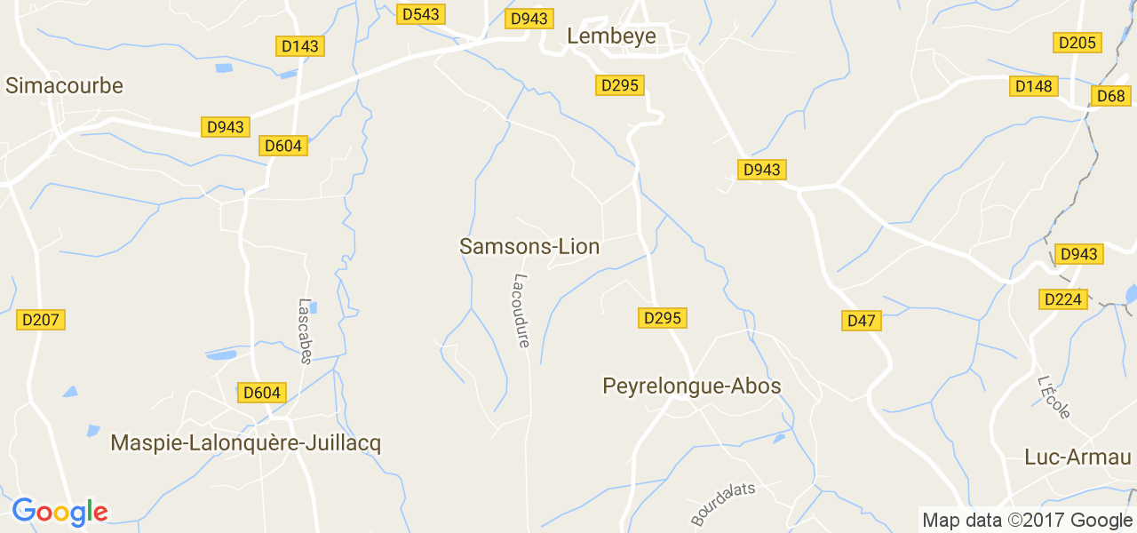 map de la ville de Samsons-Lion