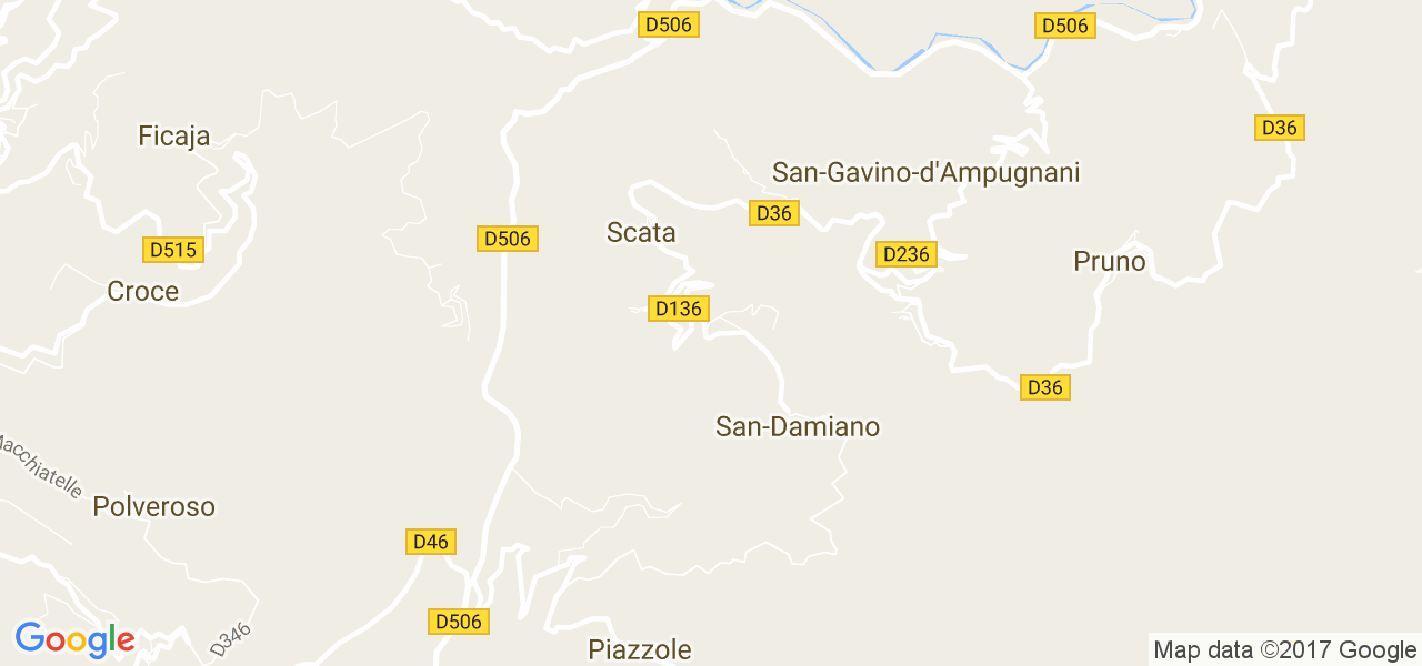 map de la ville de San-Damiano