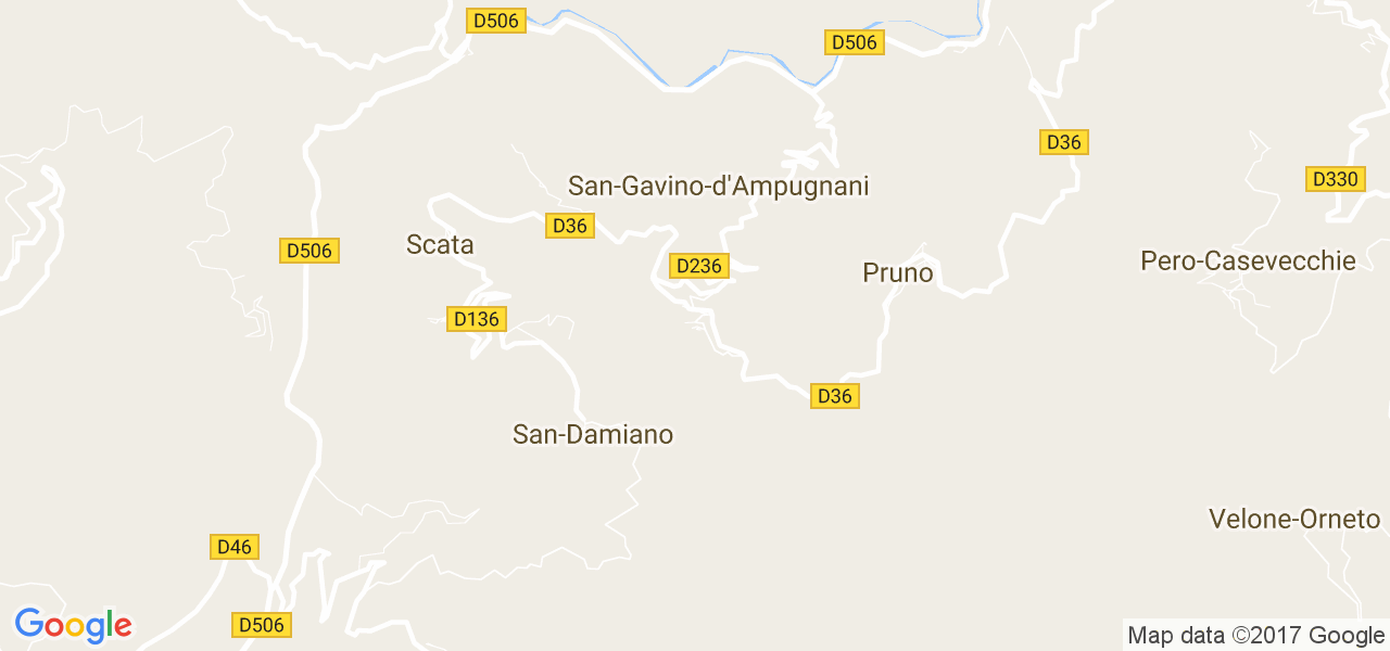 map de la ville de San-Gavino-d'Ampugnani