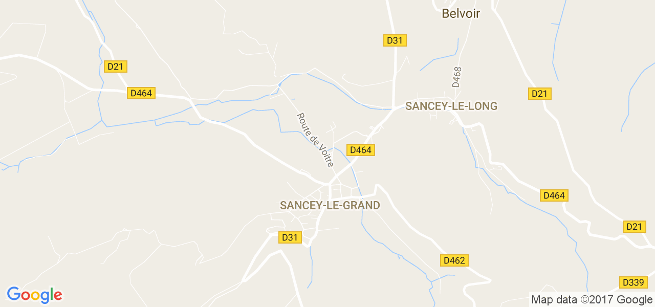 map de la ville de Sancey-le-Grand