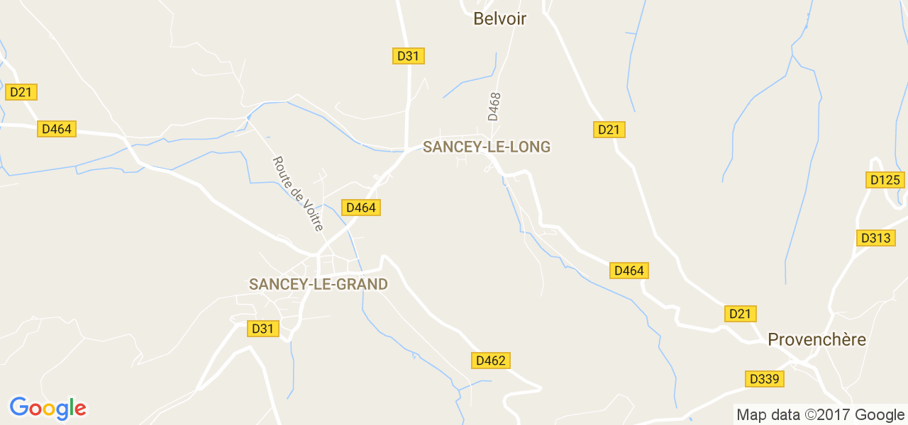 map de la ville de Sancey-le-Long