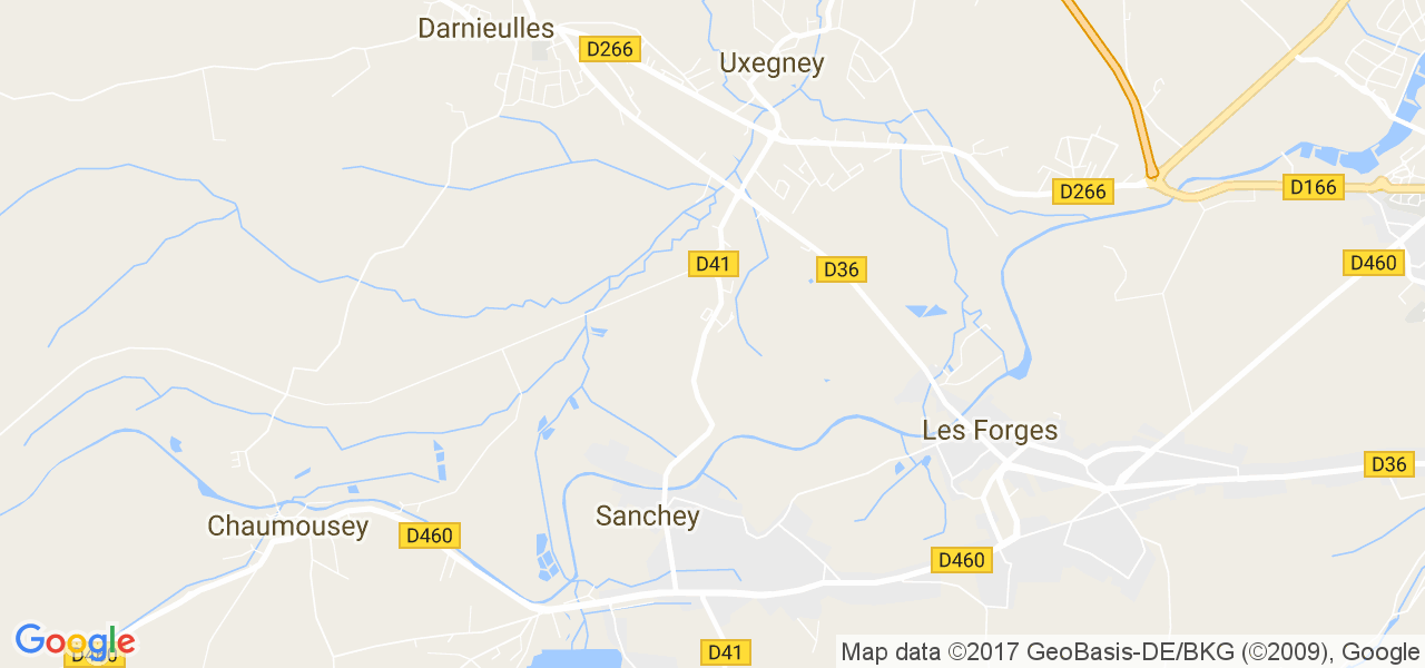 map de la ville de Sanchey