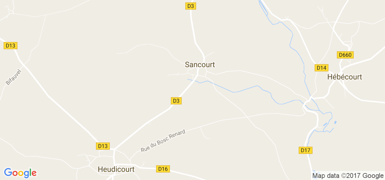 map de la ville de Sancourt