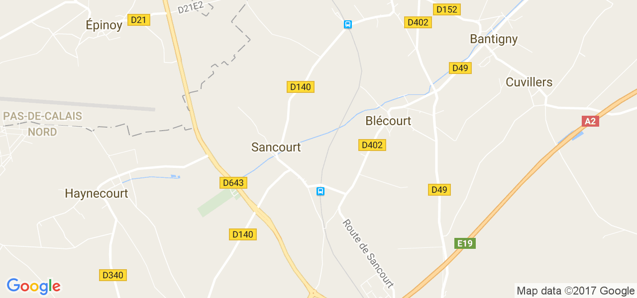 map de la ville de Sancourt