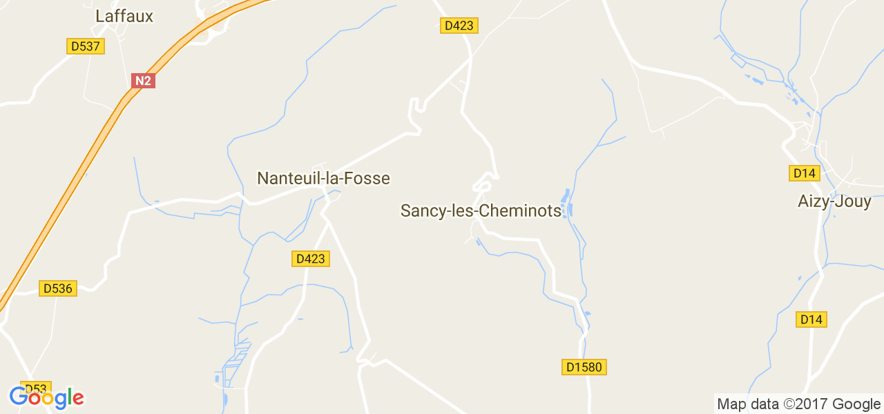 map de la ville de Sancy-les-Cheminots