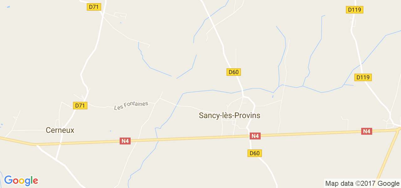 map de la ville de Sancy-lès-Provins