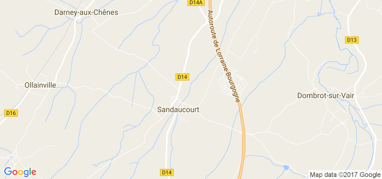 map de la ville de Sandaucourt