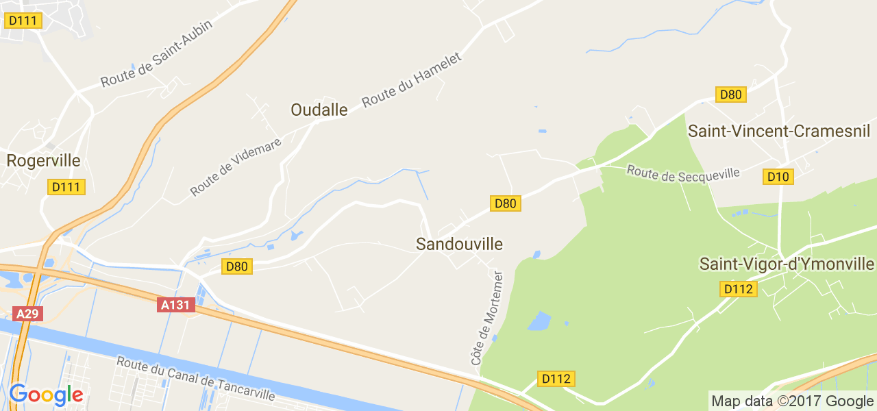 map de la ville de Sandouville