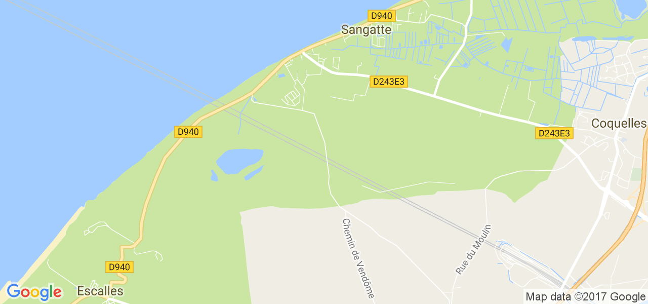 map de la ville de Sangatte