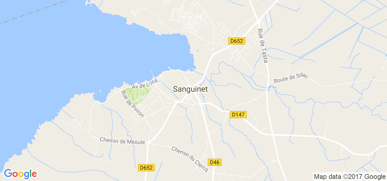 map de la ville de Sanguinet