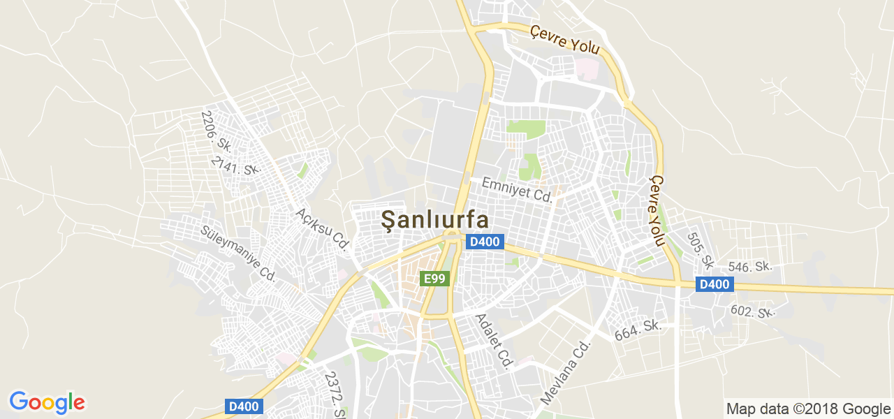 map of the city of Sanliurfa