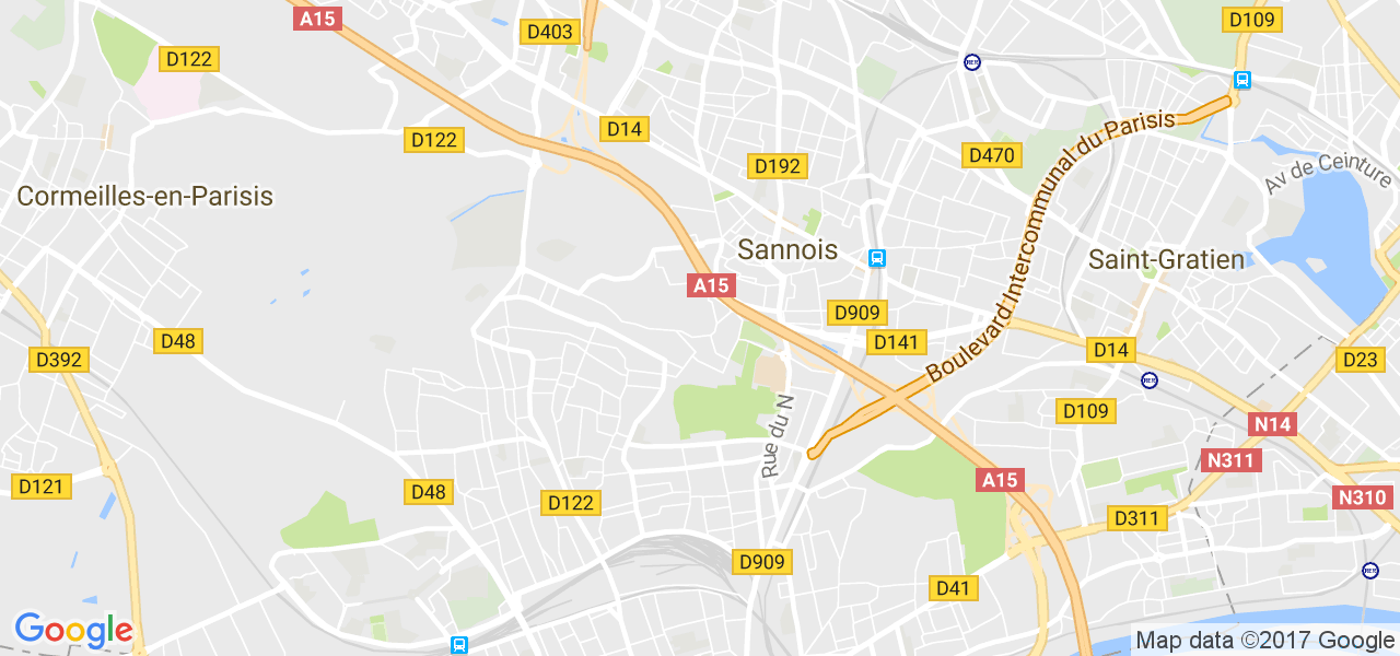 map de la ville de Sannois