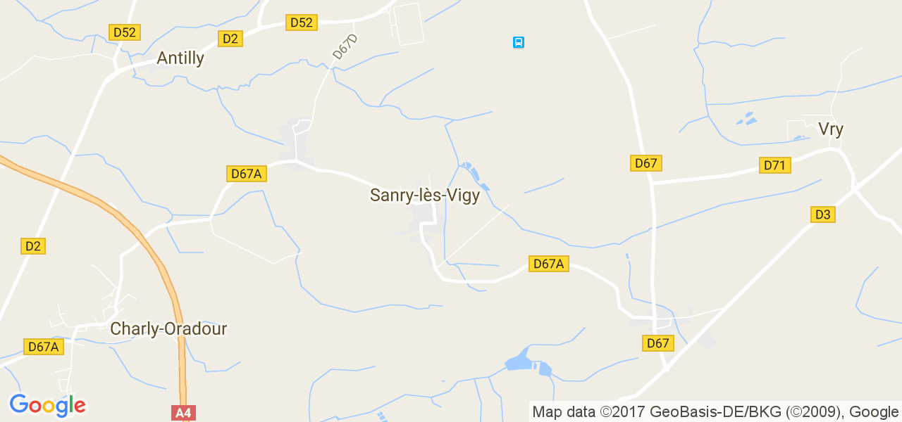 map de la ville de Sanry-lès-Vigy