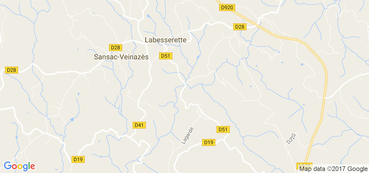 map de la ville de Sansac-Veinazès